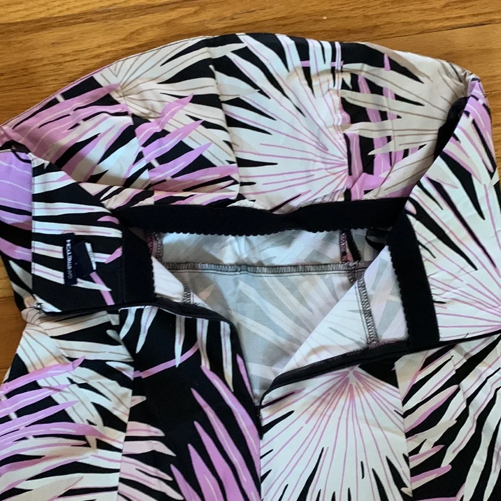 GAP Strapless Tropical Palm Print Dress in Black, Pink & Cream - Picture 3 of 6